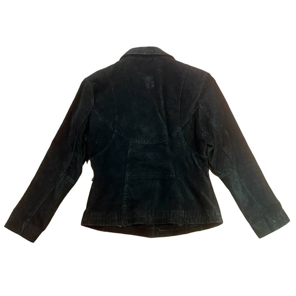 Maxima/Wilsons Leather Black Suede-Like Leather Tailored Jacket - Picture 2 of 5